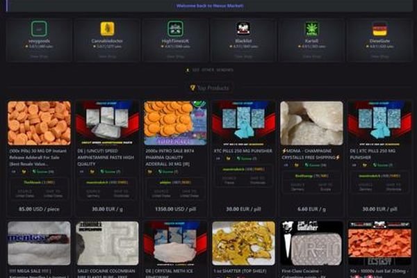 Nexus Market interface screenshot showing the darknet marketplace dashboard